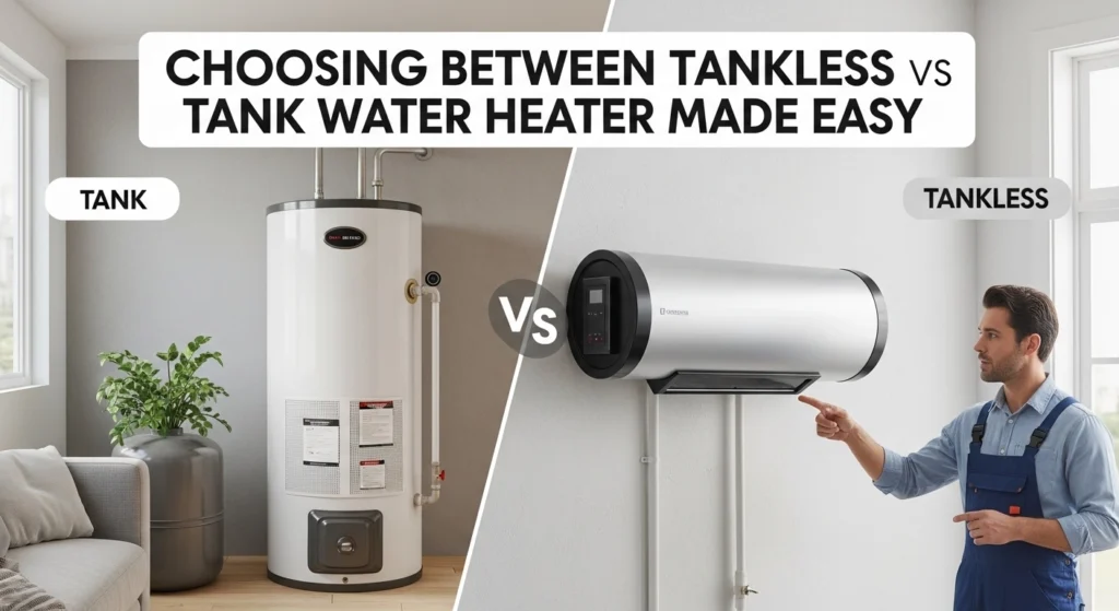 Choosing Between Tankless vs Tank Water Heater Made Easy
